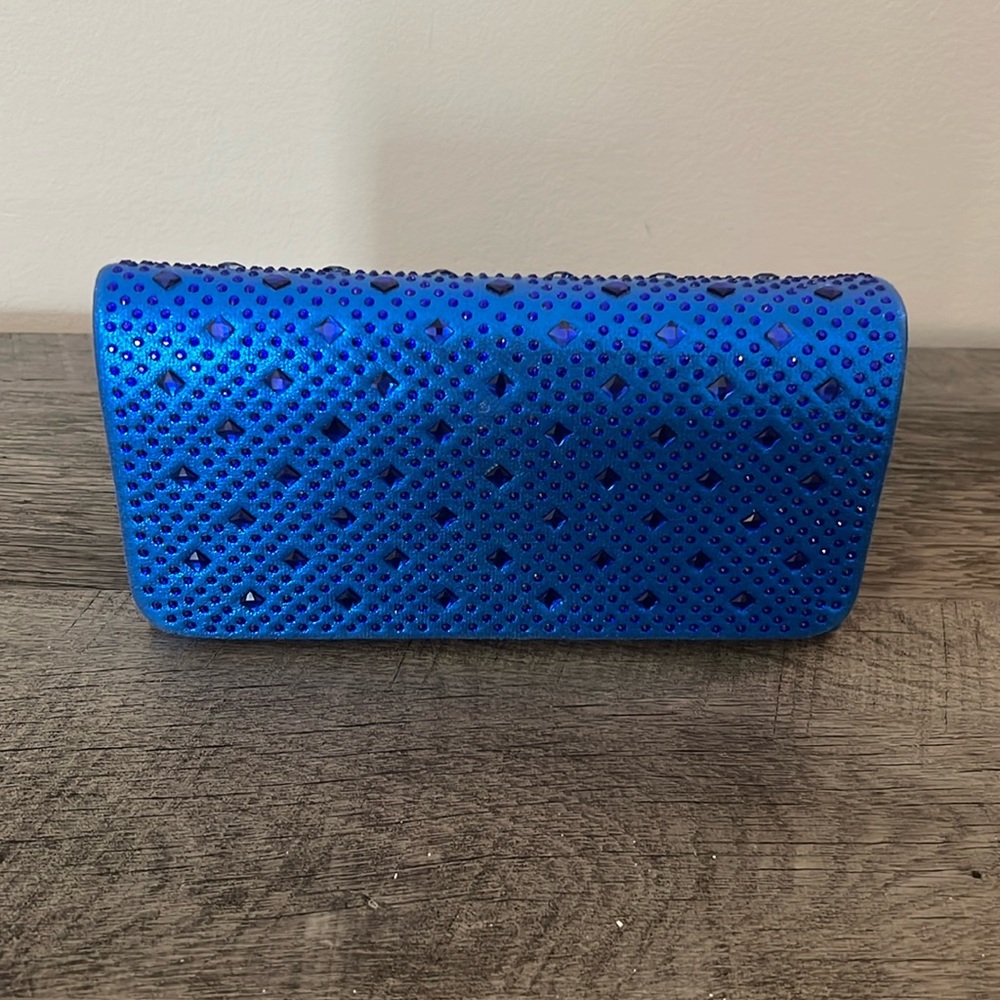 Women Evening Clutche Wedding Party Handbag Clutch Purse-Royal Blue color
